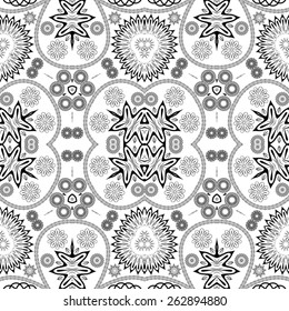 Arabic style black and white seamless pattern, EPS8 - vector graphics.
