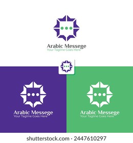 Arabic style chat logo template design