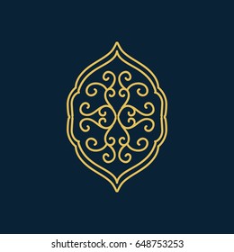 Arabic style decorative lace element Vector illustration