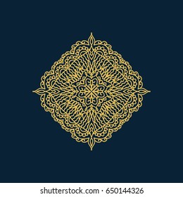 Arabic style decorative lace element Vector illustration