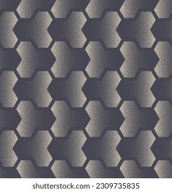 Arabic Style Ethnic Seamless Pattern Vector Dot Work Vintage Abstract Background. Arabian Geometric Ornament Textile Design Repetitive Abstraction Grainy Texture. Arabesque Half Tone Art Illustration