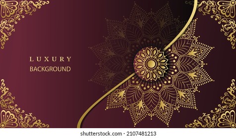 Arabic Style Luxury Ornamental Mandala Design Background. Decorative Ancient Ornament. Design For Invitation, Wedding Card, Diwali, Decoration. India, Indian, Arabic, Damask, Asian, Turkish, Dubai