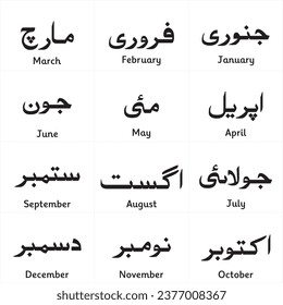 Arabic Style Name of Months