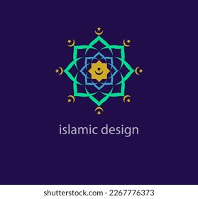 Arabic style vector logo design template. Abstract islamic symbol. Geometric unique shapes. Modern color transitions. Religion and Culture design logo template. vector.