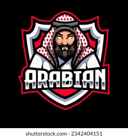 Arabisches Sultan-Maskottchen-Logo einzeln