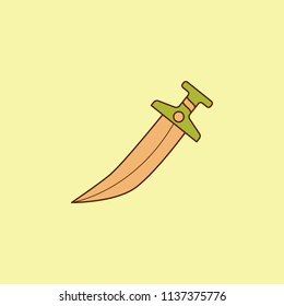 arabic sword colored field outline icon. Element of Arabian culture icon for mobile concept and web apps. Field outline arabic sword icon can used for web and mobile