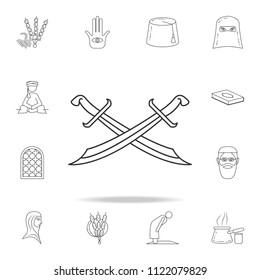 arabic sword icon. Detailed set of Arab culture icons. Premium graphic design. One of the collection icons for websites, web design, mobile app on white background