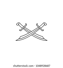 arabic sword icon. Element of Arab culture icon for mobile concept and web apps. Thin line  icon for website design and development, app development. Premium icon on white background