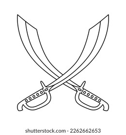 arabic sword illustration. middle eastern army weapons Islamic sword symbol. Islamic icon. can be used for logos, designs, websites and posters. vectors
