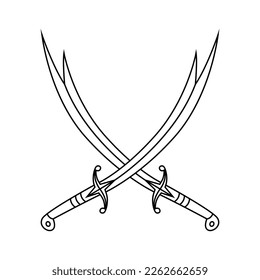 arabic sword illustration. middle eastern army weapons Islamic sword symbol. Islamic icon. can be used for logos, designs, websites and posters. vectors