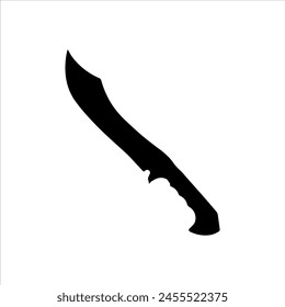 Arabic sword silhouette isolated on white background. Sword icon vector illustration.