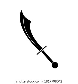 Arabic sword in trendy flat style isolated.  Vector illustration.