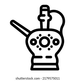 vector de icono de la línea de jarra de té árabe. signo de jarra de té árabe. símbolo de contorno aislado ilustración negra