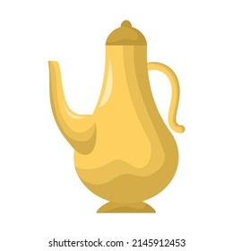 arabic tea pot over white
