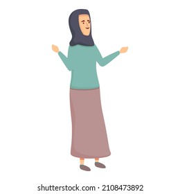 Arabic teacher icon cartoon vector. Online arab. Class student