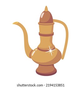 An arabic teapot flat icon design 