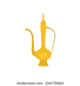 Arabic Teapot Flat Illustration. Clean Icon Design Element on Isolated White Background