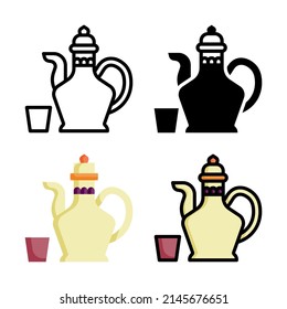 arabic teapot icon vector illustration logo template for website or mobile app
