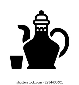 arabic teapot icon vector illustration logo template isolated on white background