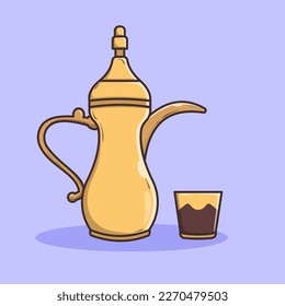Arabic Teapot vector, illustration, icon flat