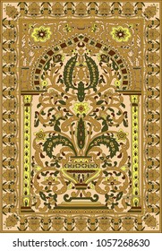 Arabic tile fresca flower beige
