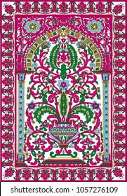 Arabic tile fresca flower pink