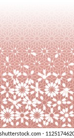 Arabic tile vector seamless border. Geometric halftone texture with gradient fading and arabesque disintegration