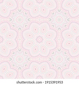 Arabic traditional mosaic vector seamless pattern. Fabric patchwork design. Vintage tunisian ornament. Floor print design. Flower and leaves composition.