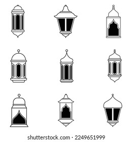 Árabe tradicional Ramadan Kareem Linternas orientales de la guirnalda.