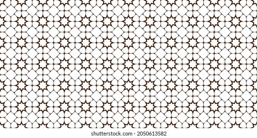 Arabisches traditionelles, nahtloses Muster mit Sternen, Liniengeometrie-Ornament. Großartiges Design für Gewebe, Textilien, Deckel, Tapete, Hintergrund