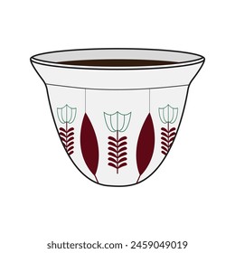 Taza de café árabe turco verde - Ilustración de ícono de Vector aislado