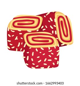 Arabic Turkish Delight or Rahat Lakoum Vector Illustration