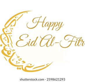 Arabic Typography Eid Mubarak Eid Al-Adha Eid Saeed , Eid Al-Fitr text Calligraphy 