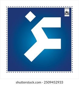 Tipografía árabe Kufi stylize fuente
Conjunto de alfabeto de acero azul rojo A-Z
