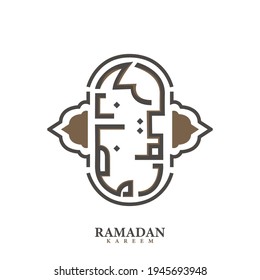 Arabic typography ramadan kareem design vector