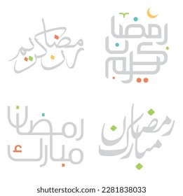 Arabic Typography Ramadan Kareem Wishes with Elegant Calligraphy.