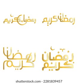 Arabic Typography Vector Illustration for Golden Ramadan Kareem Greetings  Wishes.