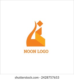 Arabic Urdu letter noon vector logo template