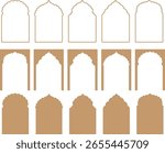 Arabic vector arches bundle. Arabian ornament. Arches templates for design