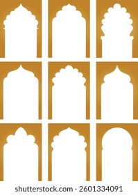 Arabic vector arches bundle. Arabian ornament. Arches templates for design