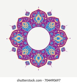 Arabic vector banner, invitation card for Ramadan wishing. Islamic background. Floral ornament