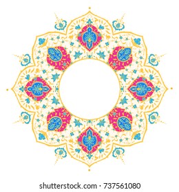 Arabic vector banner, invitation card for Ramadan wishing. Islamic background. Floral ornament