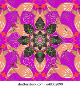 Arabic Vintage decorative ornament. East, Islam. Mandala colored background. Vector Mandala pattern on a colorful background.