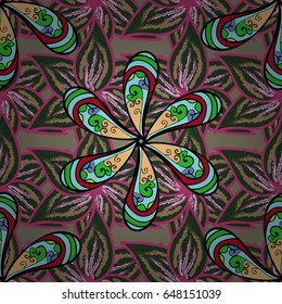 Arabic Vintage decorative ornament. Mandala colored background. Vector Mandala pattern on blue background. East, Islam.
