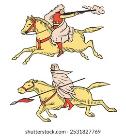 Arabic warrior on the horse