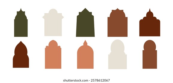 Arabic Windows and Doors style flat. vector illustration