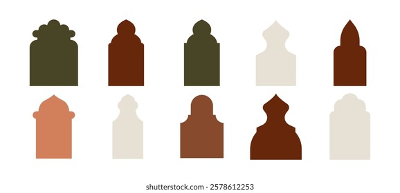 Arabic Windows and Doors style flat. vector illustration