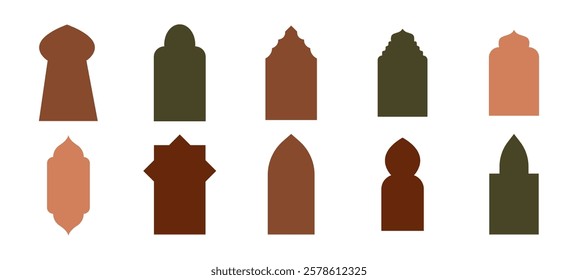 Arabic Windows and Doors style flat. vector illustration