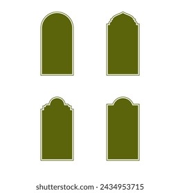 arabic windows. Oriental style islamic windows and arches.. arab islamic frames. Oriental arabesque windows or doors arch for arabic decoration. Ramadan kareem silhouette shapes.