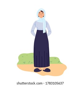 arabic woman cartoon design, Girl female person people human and social media theme Vector illustration